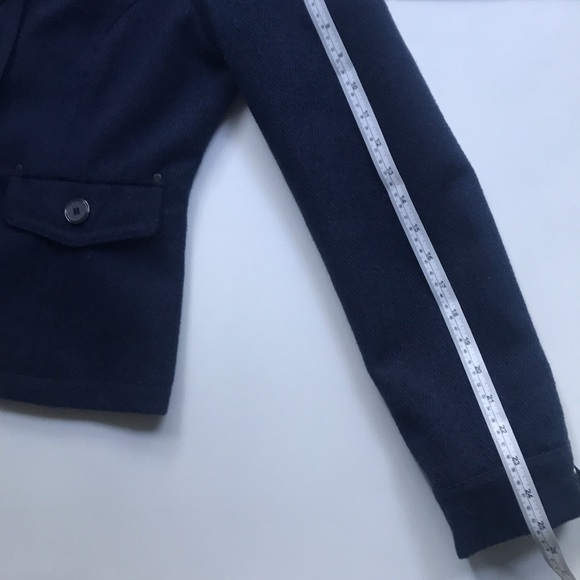 Blue wool blend Fall/Spring short jacket - Picture 13 of 14